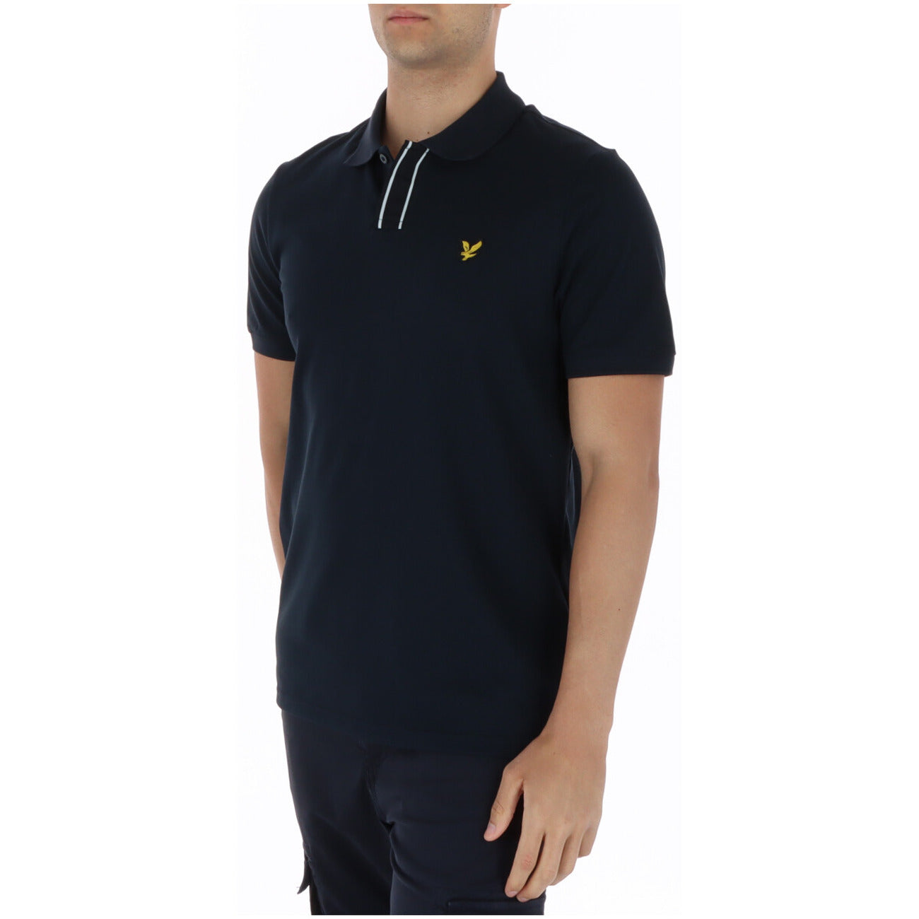 2461472 Lyle & Scott Polo Blu Cotone Elastan Colletto Polo Uomo