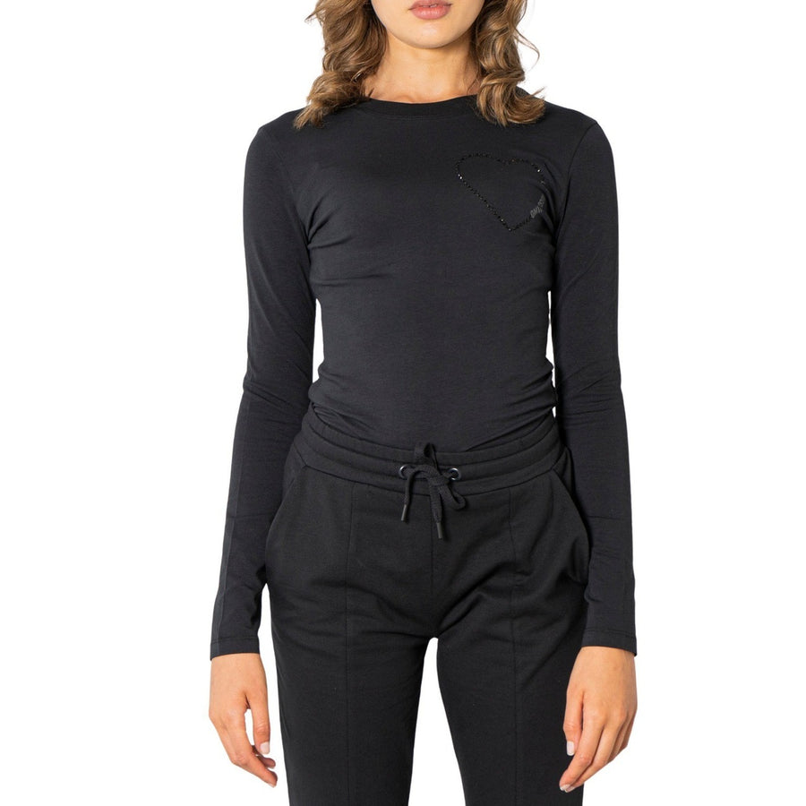Maglia A Maniche Lunghe Con Cuore Strass