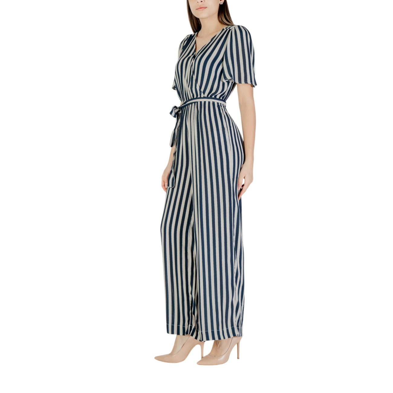 486431 Ichi Tuta Blu Righe Donna