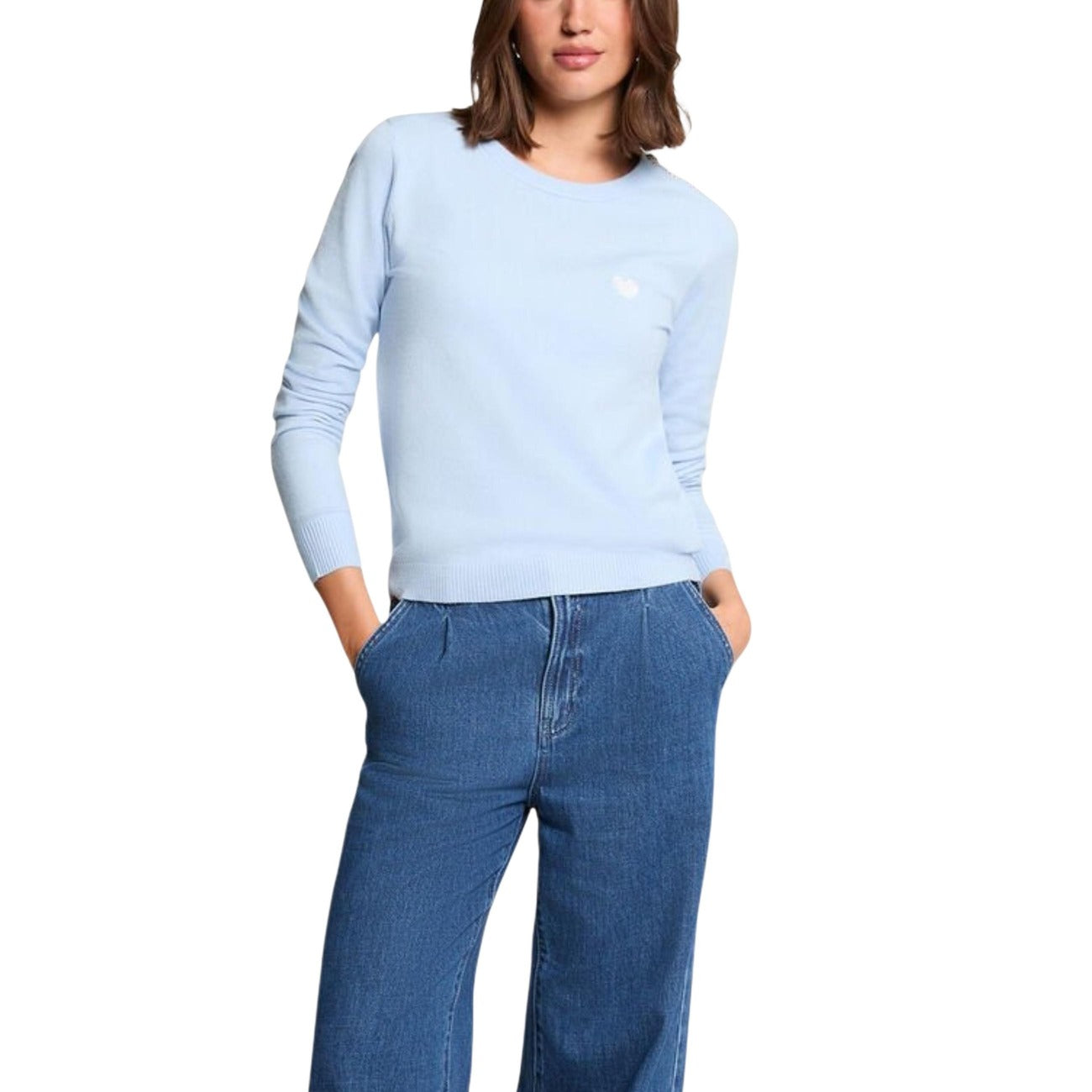 500799 Morgan De Toi Maglia Azzurra Maniche Lunghe Donna