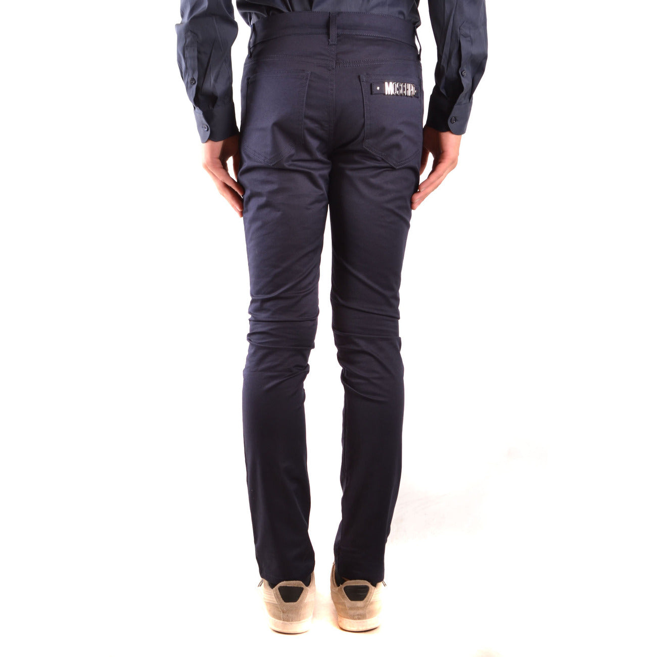 2425211 Moschino Pantaloni Blu Cotone Elastan Uomo