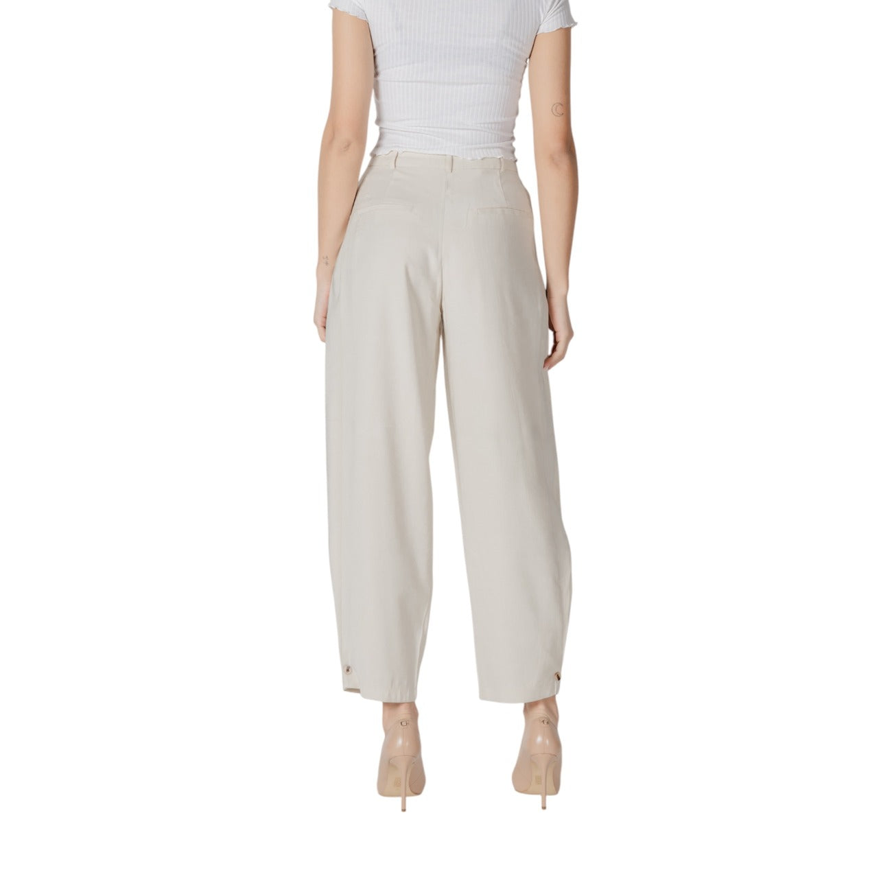 484797 Vila Clothes Pantaloni Bianco Donna Primavera/Estate