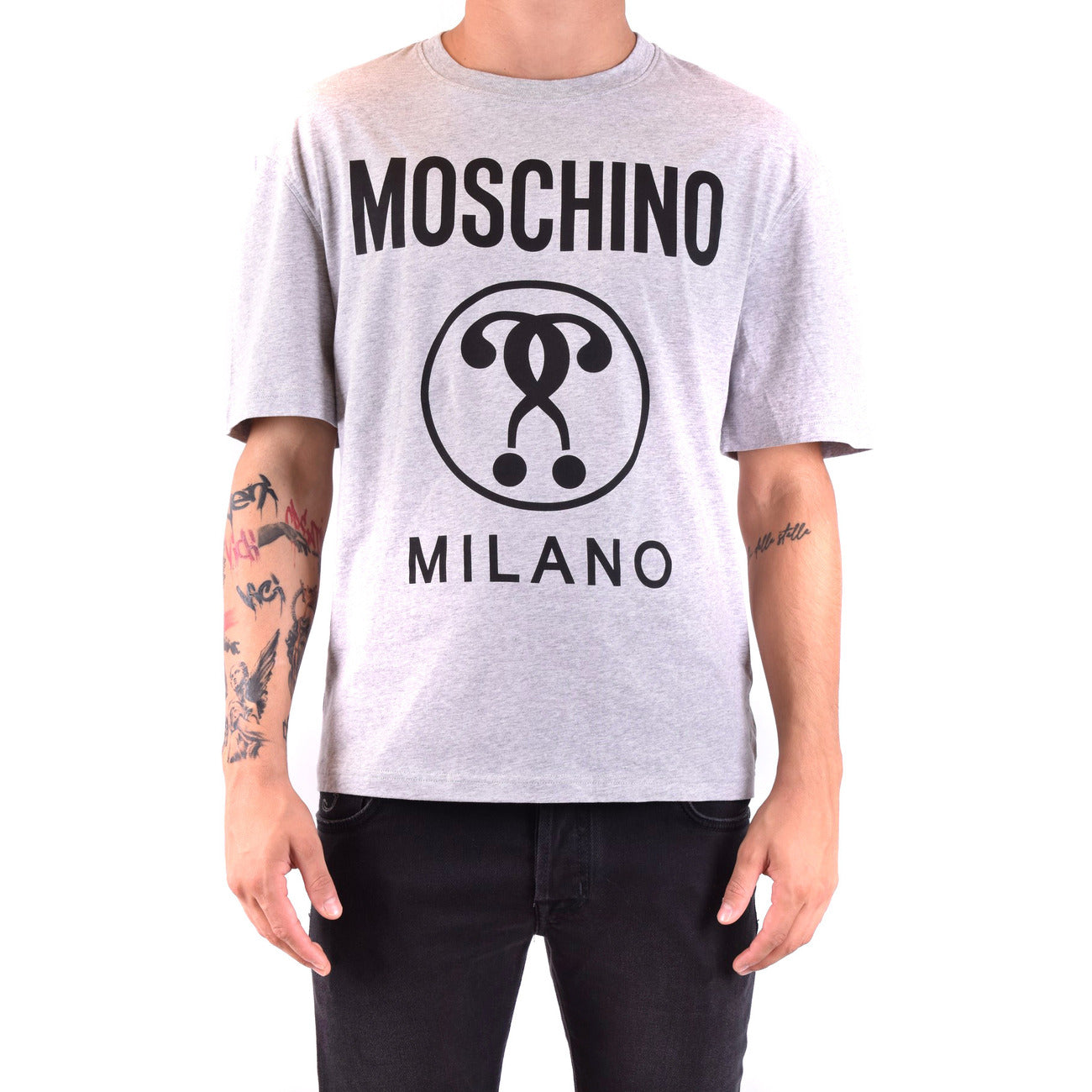 2424579 Moschino T-Shirt Grigia Stampa Uomo