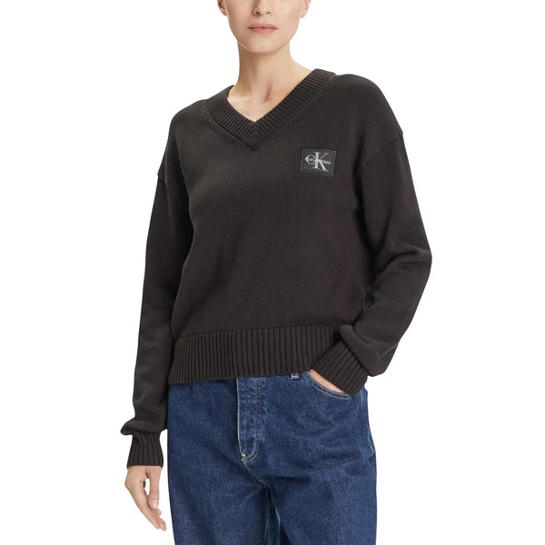 Maglia Nera Scollo V Donna