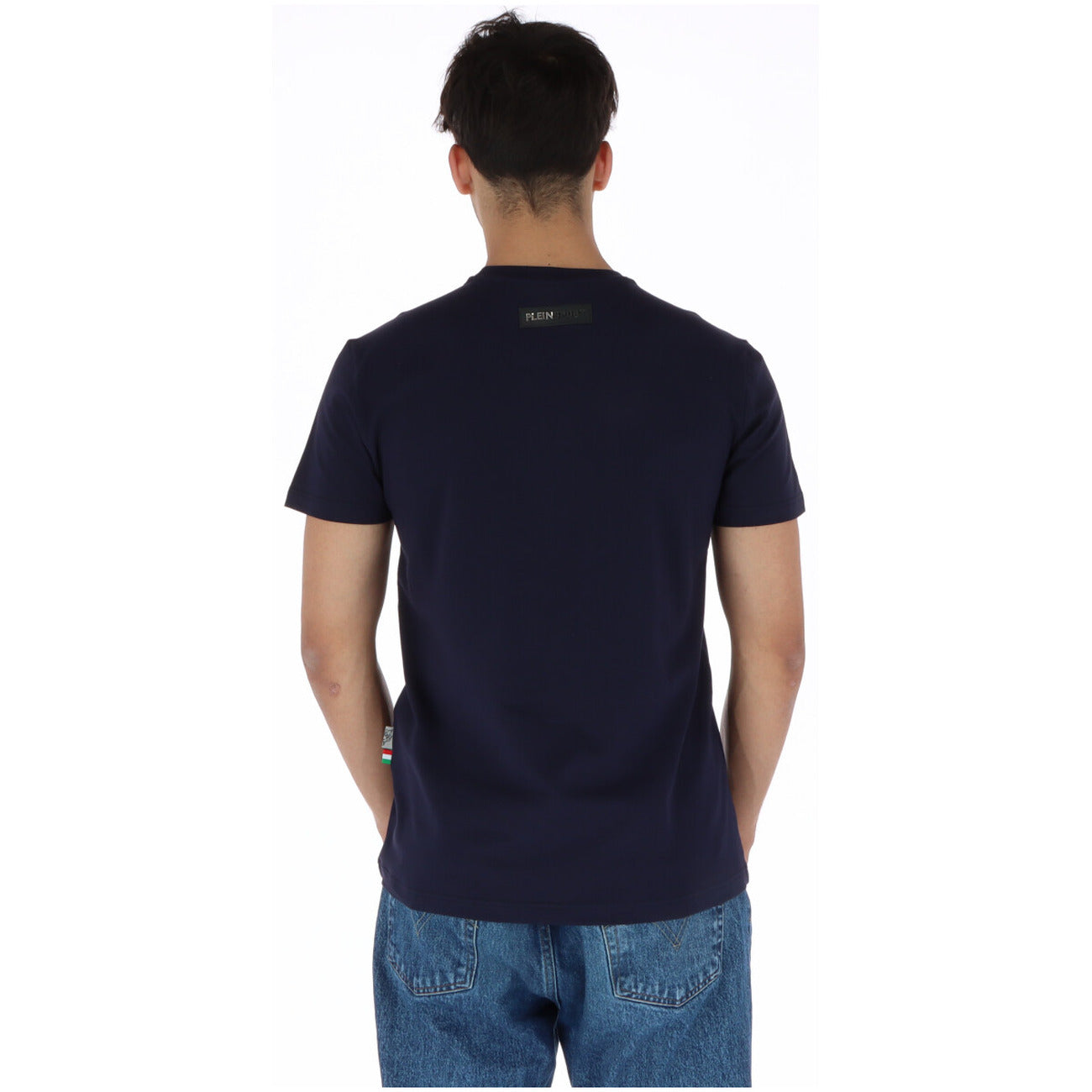 443696 Plein Sport T-Shirt Blu Stampa Uomo