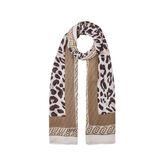 2460066 Liu Jo Sciarpa Beige Leopardata Modal Donna