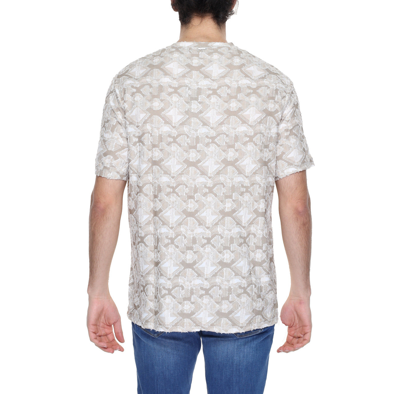 2218422 Antony Morato T-Shirt Beige Geometrica Uomo