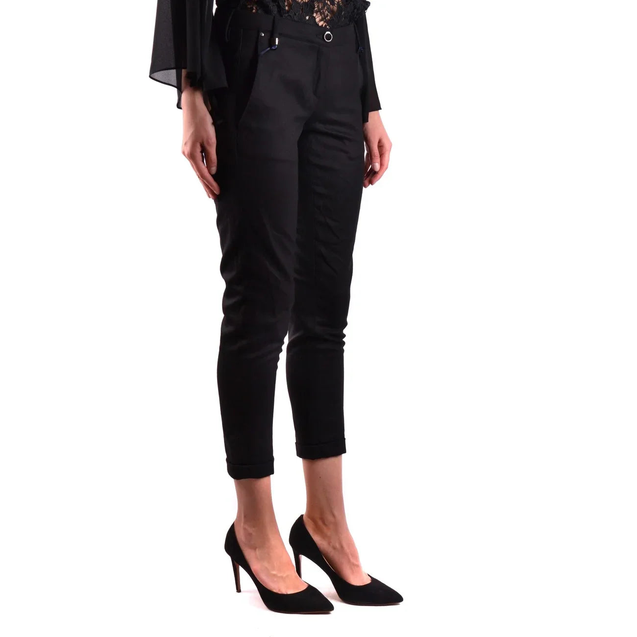 2438488 Jacob Cohen Pantaloni Neri Lana Cashmere Made Italy Donna