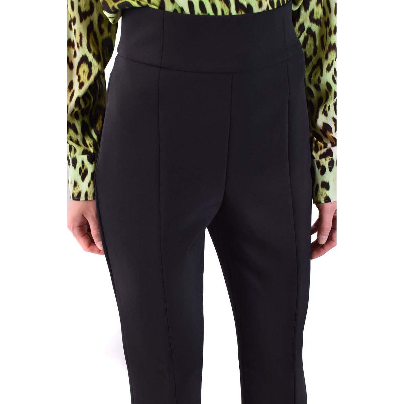 2422959 Pinko Pantaloni Neri Poliestere Cerniera Made Italy Donna