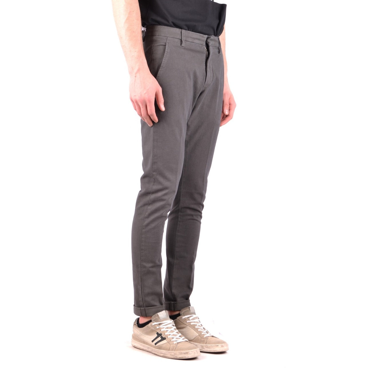 2429775 Dondup Pantaloni Grigio Cotone Elastan Uomo