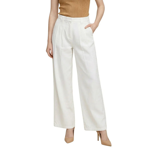 516214 Only Pantaloni Beige Lino Viscosa Donna