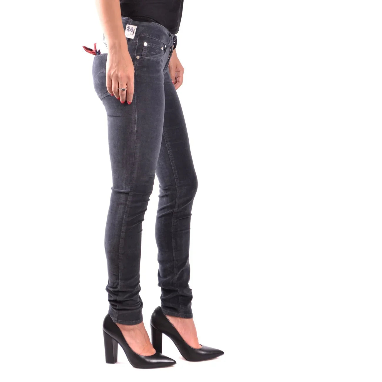 2437775 Jacob Cohen Jeans Grigi Cotone Tasche Made Italy Donna