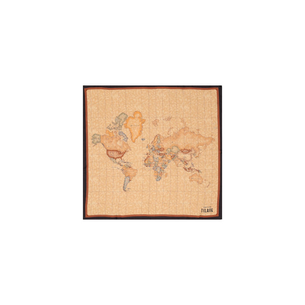 Alviero Martini 1A Classe Foulard Quadrato in Seta Geo Classic con Bordo Nero