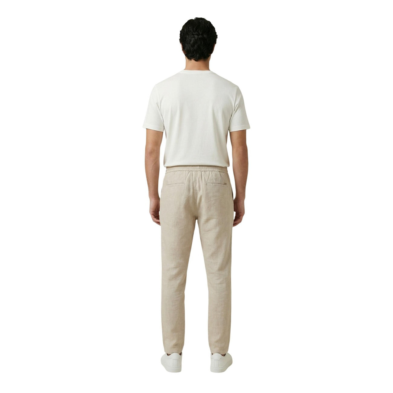 2455902 Gianni Lupo Pantaloni Beige Lyocell Uomo