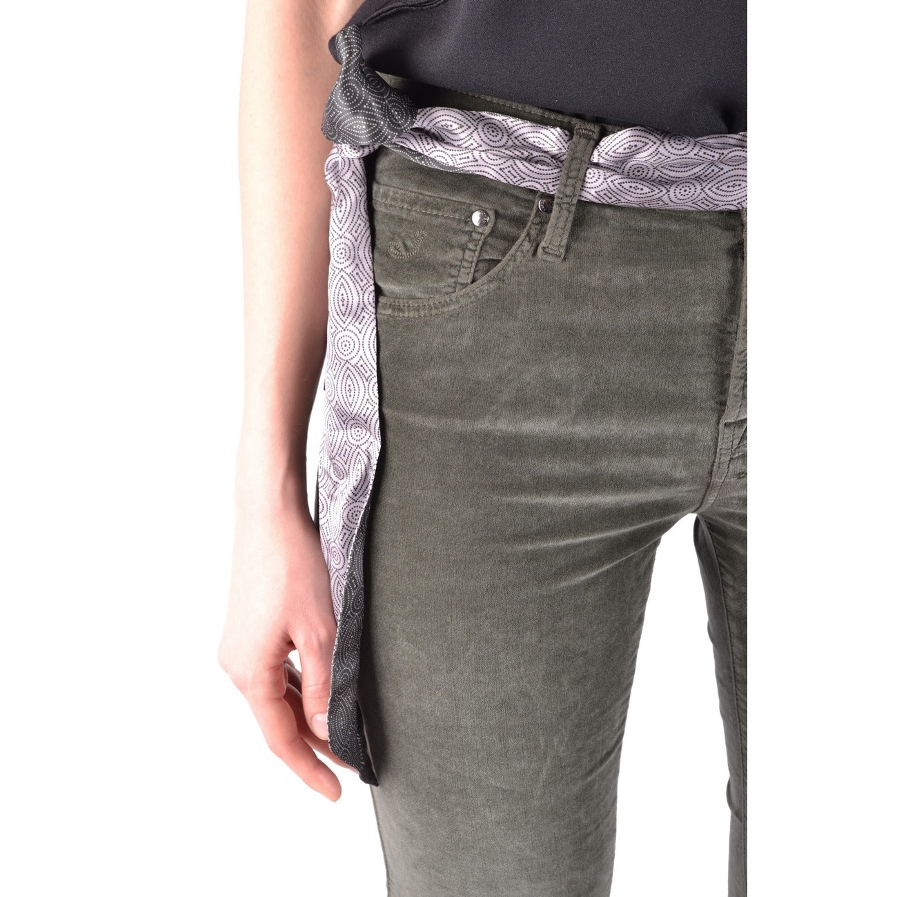 2437700 Jacob Cohen Jeans Verdi Cotone Modal Made Italy Donna