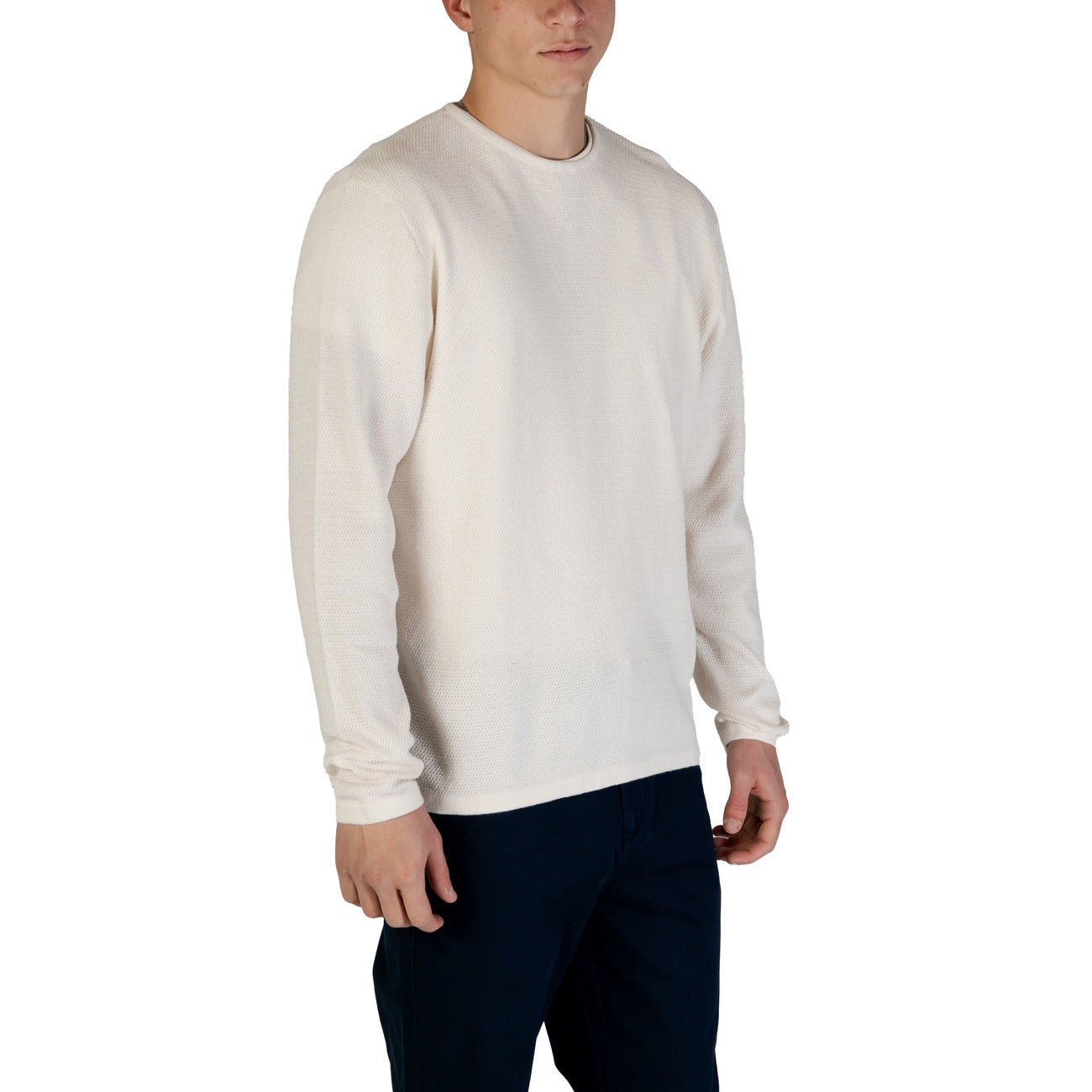 2409488 Jack & Jones Maglia Bianca Cotone Maniche Lunghe Uomo