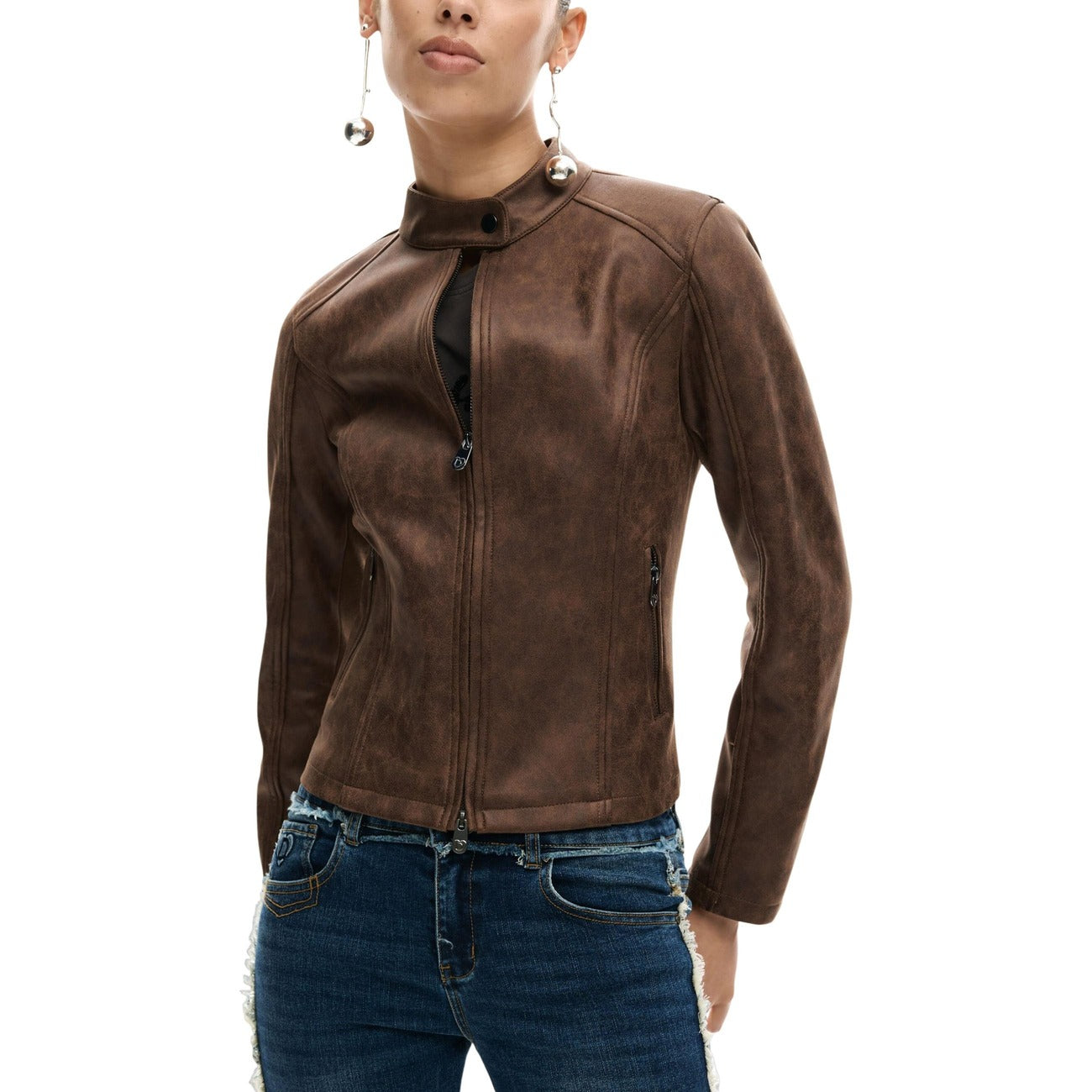 2451077 Desigual Giacca Donna Marrone Poliestere