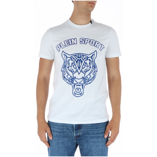 444094 Plein Sport T-Shirt Bianco Stampa Uomo