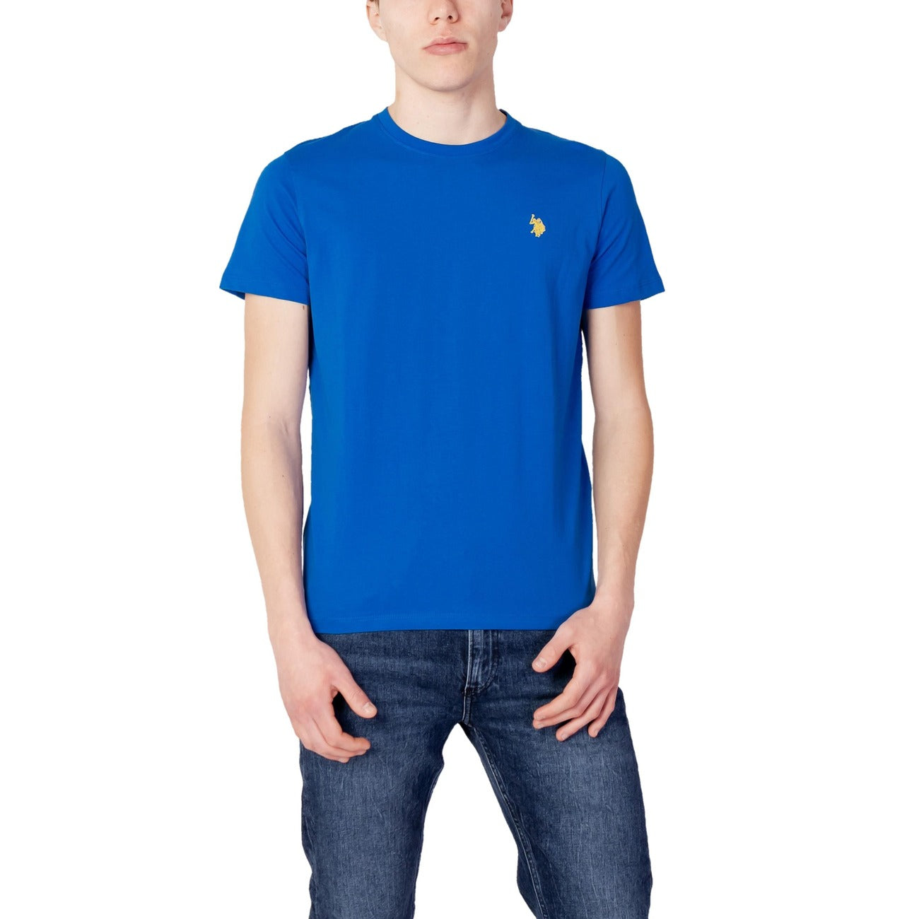 412521 U.S. Polo Assn. T-Shirt Azzurro Monocromo Maniche Lunghe Uomo