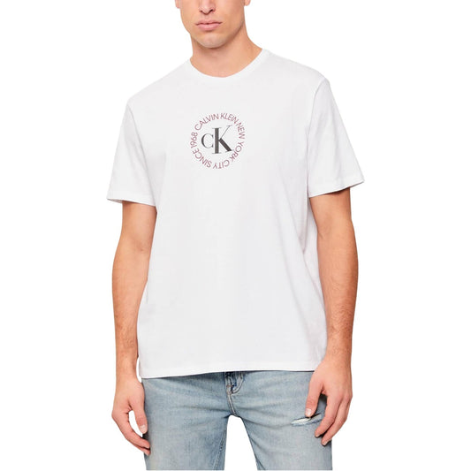 2451577 Calvin Klein Jeans T-Shirt Bianca Stampa Uomo