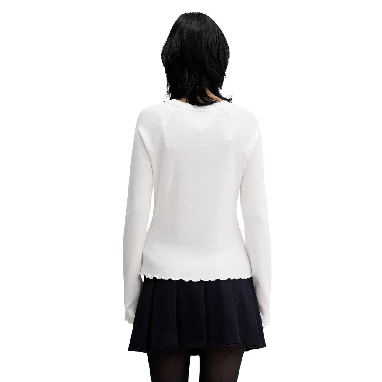 497864 Tommy Hilfiger Jeans Maglia Bianca Maniche Lunghe Donna