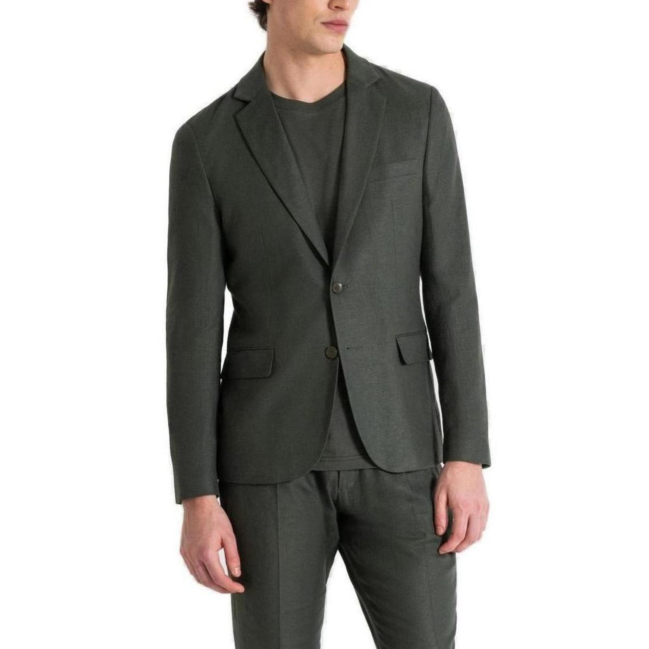 2224499 Antony Morato Giacca Verde Lino Uomo