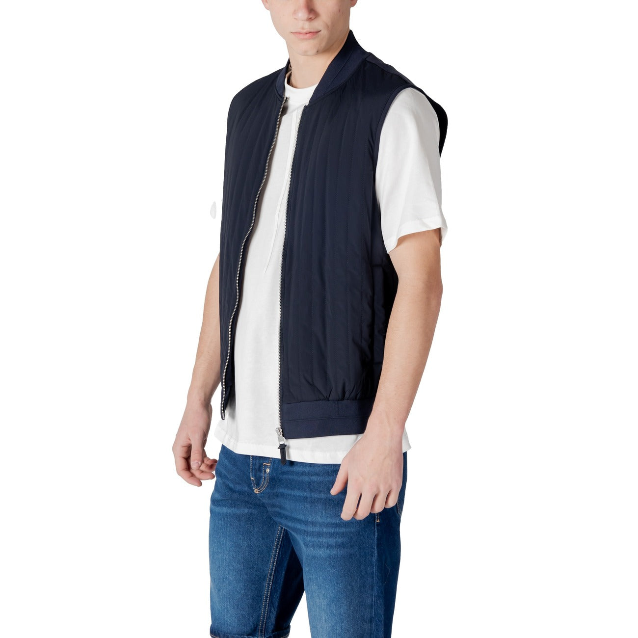 2413447 Antony Morato Gilet Blu Cotone Smanicato Uomo