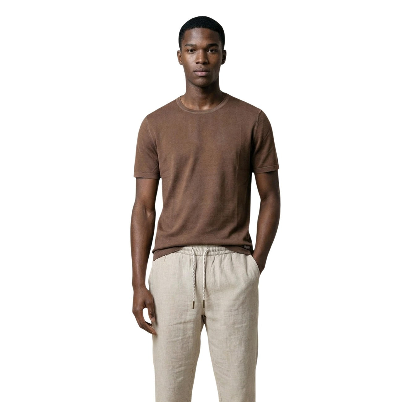 2455657 Gianni Lupo T-Shirt Marrone Uomo