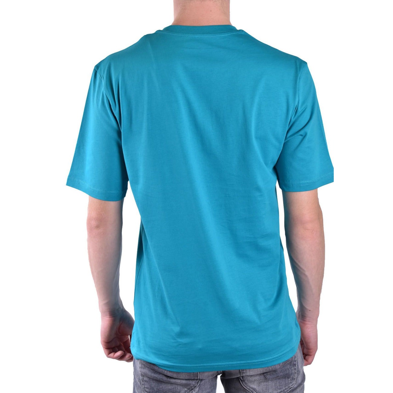 2424544 Moschino T-Shirt Azzurra Stampa Uomo