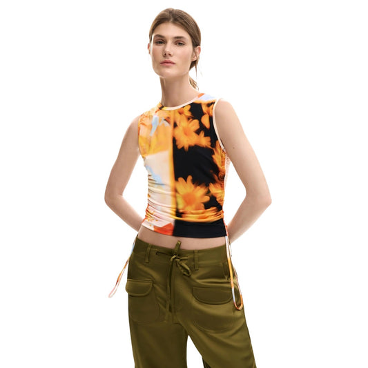 2459143 Desigual Top Arancione Floreale Donna