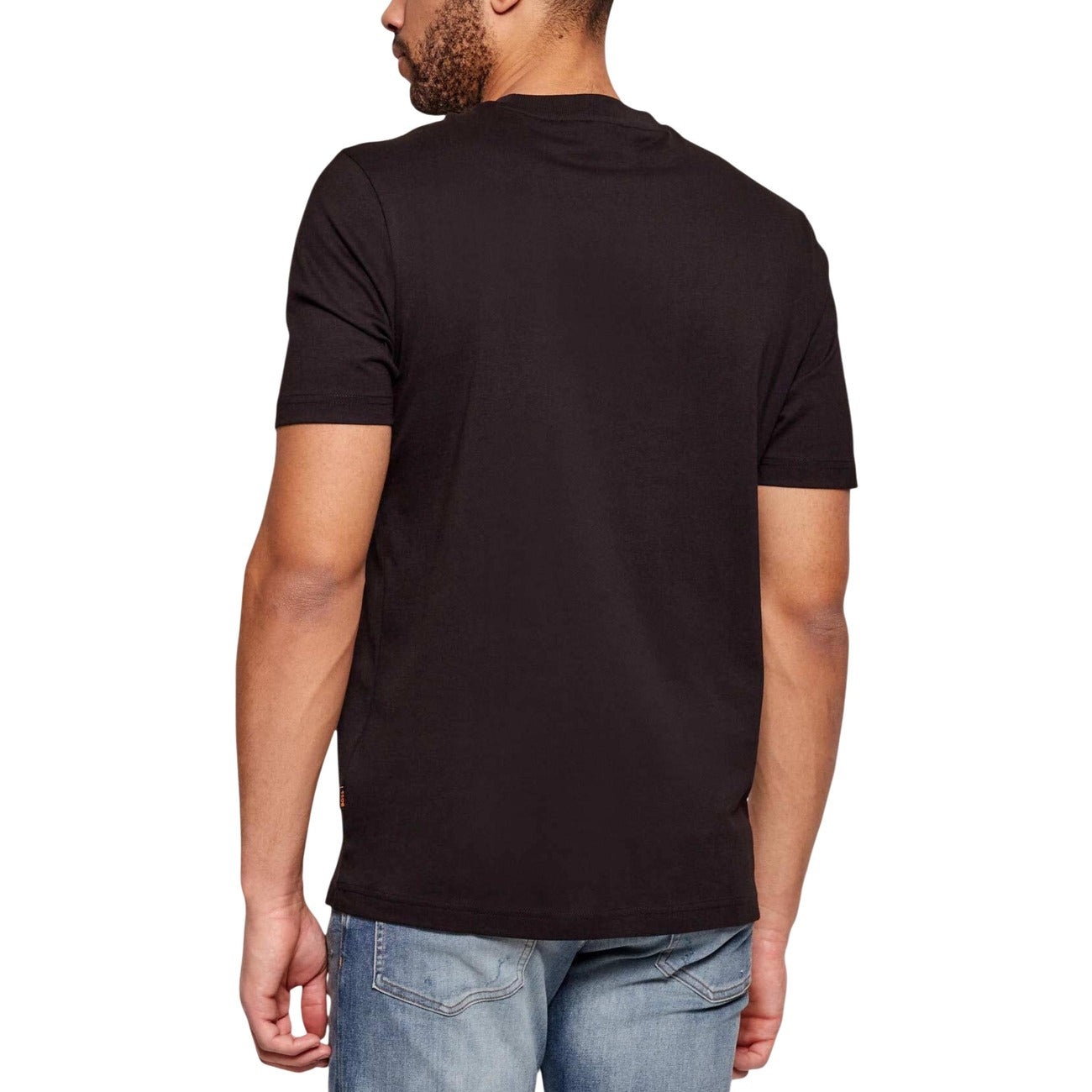 2449815 Boss T-Shirt Nera Stampa 100% Cotone Uomo