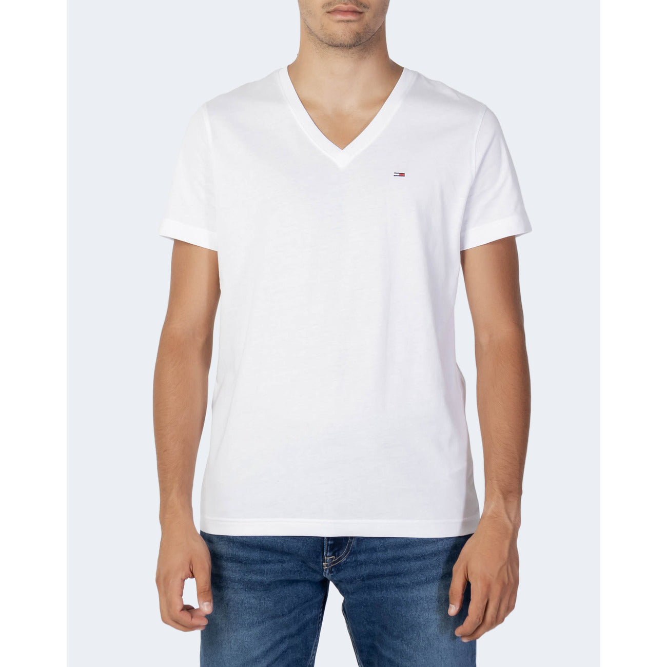 371190 Tommy Hilfiger Jeans T-Shirt Bianco Monocromo Uomo