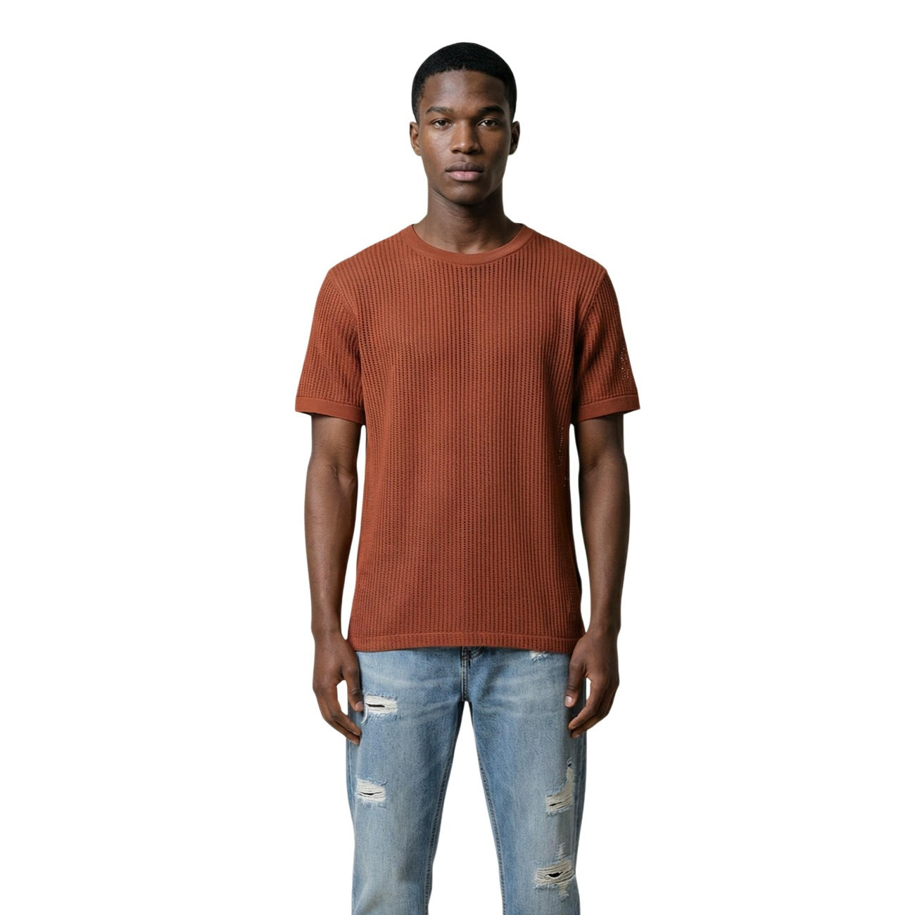 2456289 Antony Morato T-Shirt Marrone Cotone Uomo