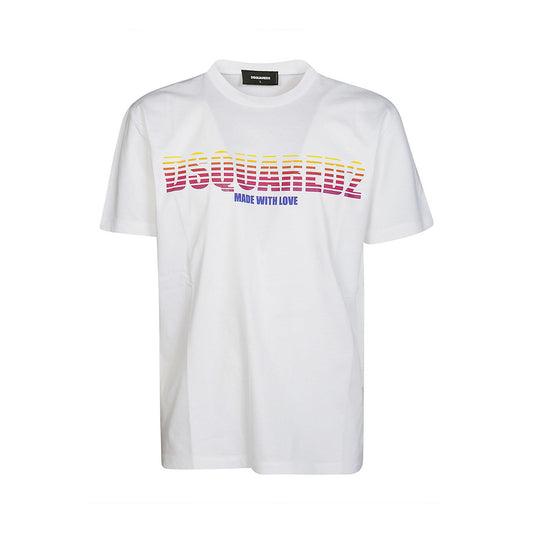 2430181 Dsquared2 T-Shirt Bianca Stampa Uomo