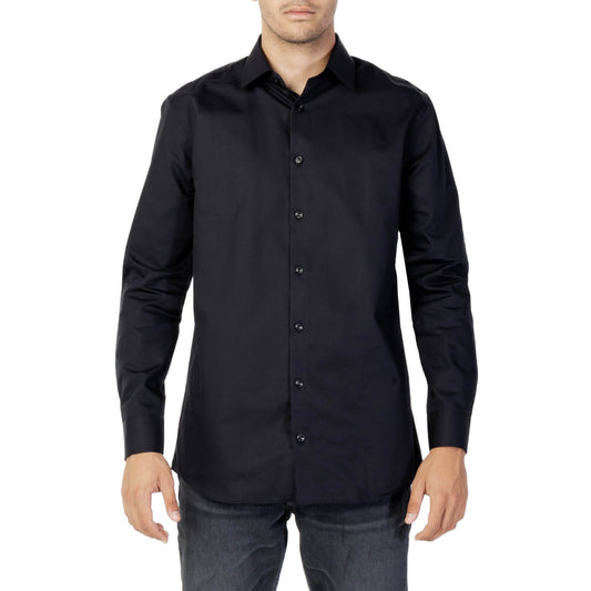 2420150 Selected Camicia Nera Cotone Uomo