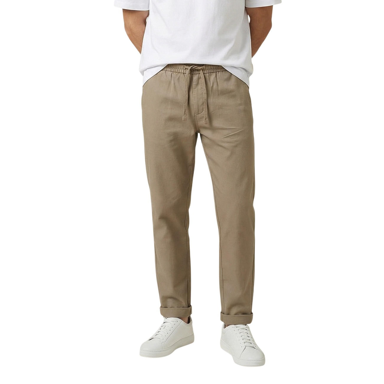 2457515 Gianni Lupo Pantaloni Beige Poliestere Uomo