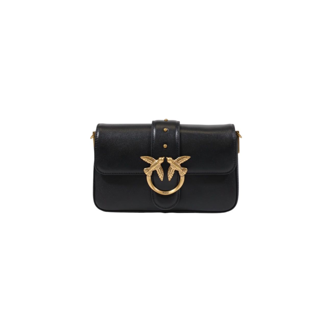 2416940 Pinko Borsa Spalla Nera Pelle Bottone Gancio Donna