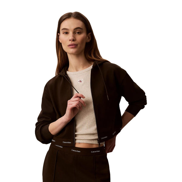 Womens Elastic Logo Band Cropped Hoodie LV047G819G Felpa Donna