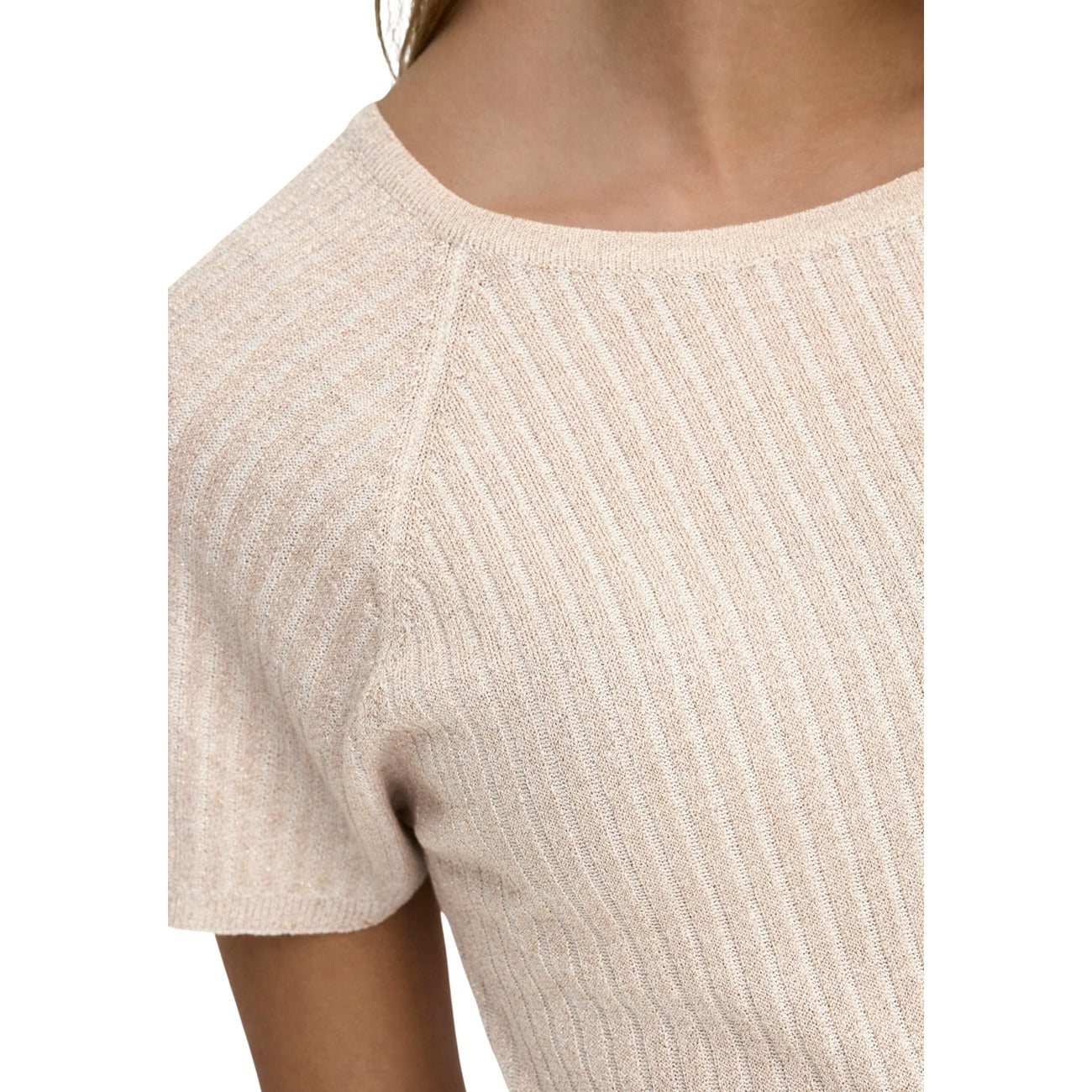 517446 Jacqueline De Yong T-Shirt Oro Maniche Corte Donna