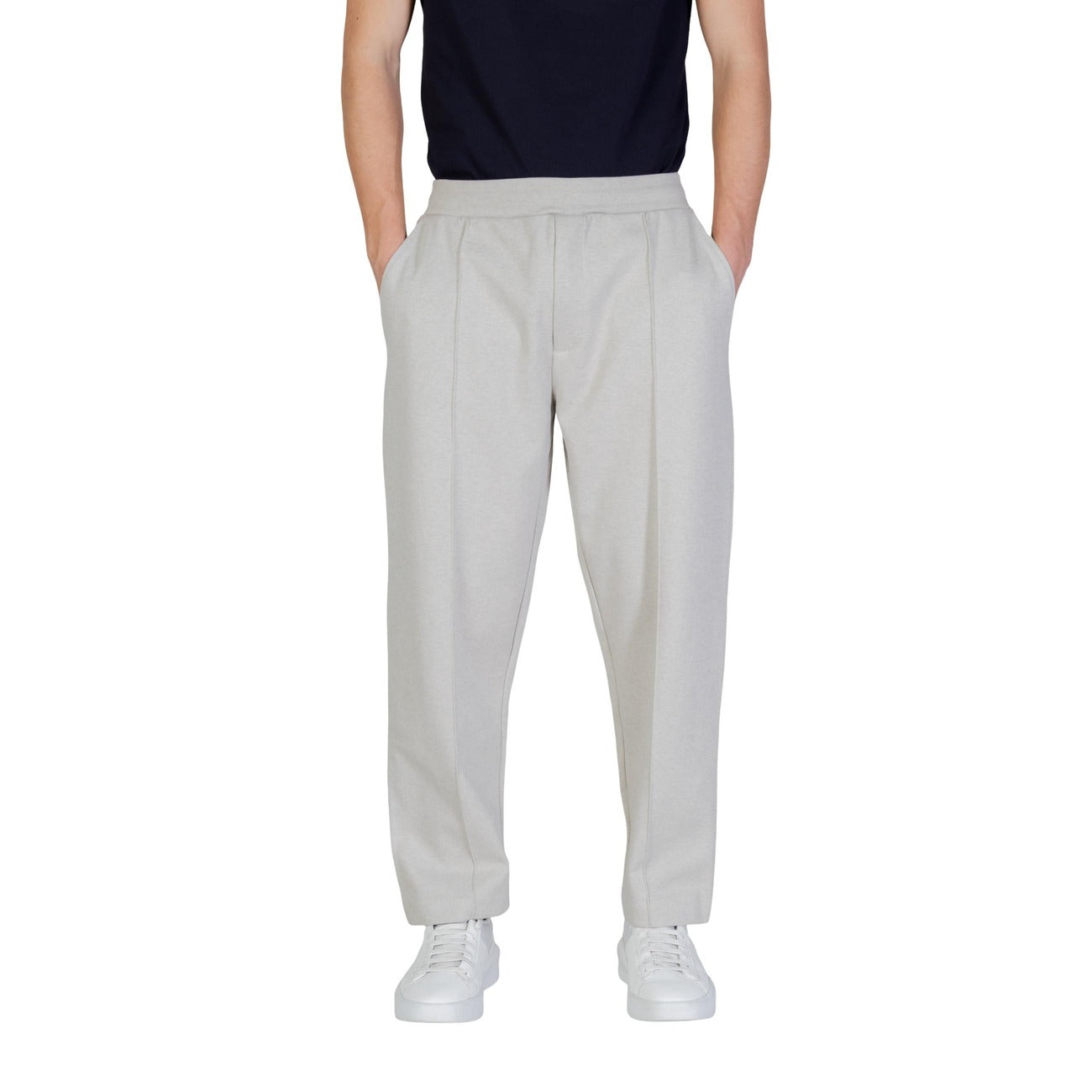 2450890 Boss Pantaloni Grigio Cotone Uomo