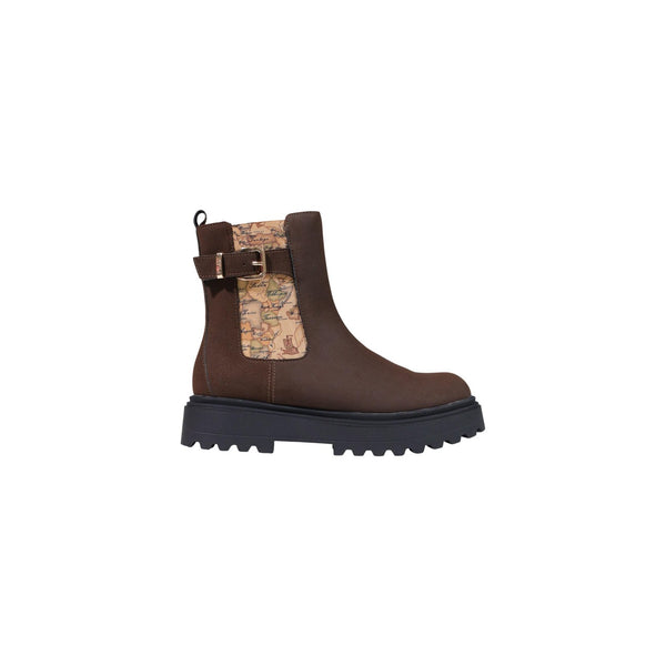Alviero Martini 1ᴬ Classe Stivaletti Chelsea Camoscio Marrone con Cinturino