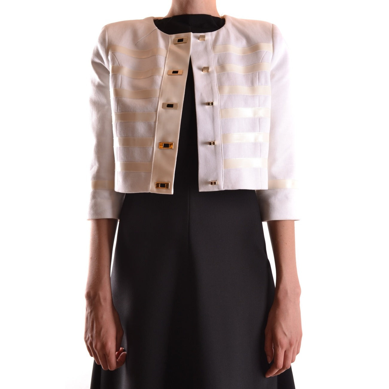 486602 Elisabetta Franchi Giacca Bianca Righe Donna Primavera/Estate