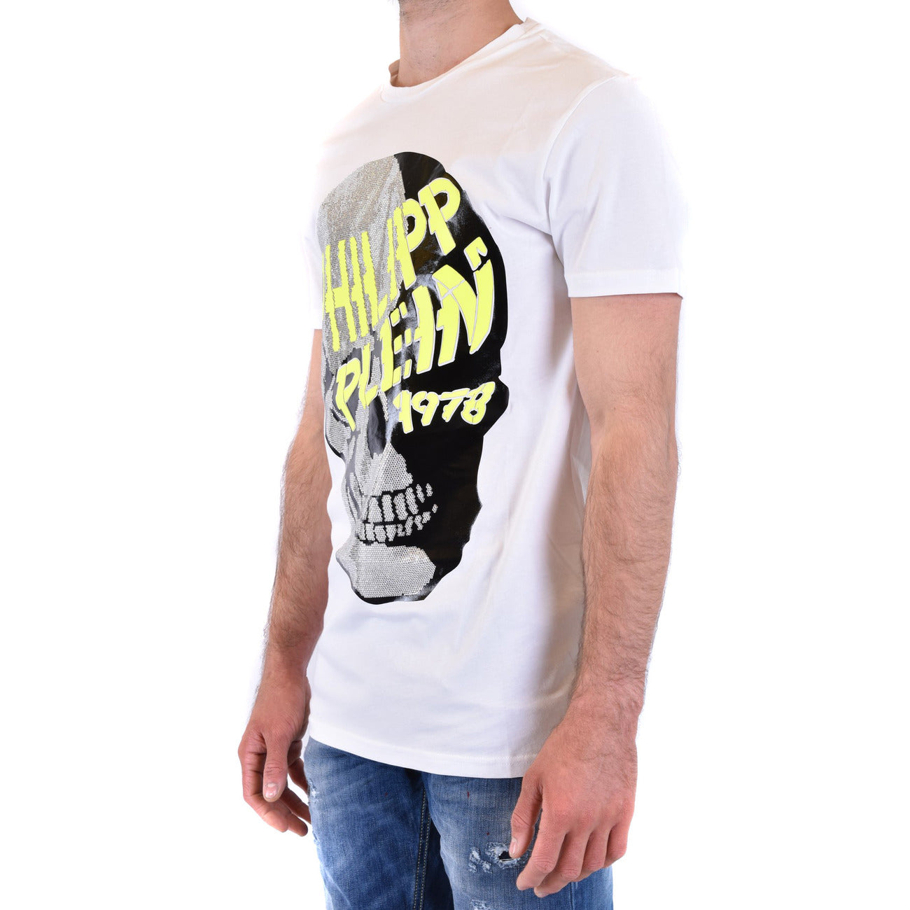 2430812 Philipp Plein T-Shirt Bianca Stampa Uomo