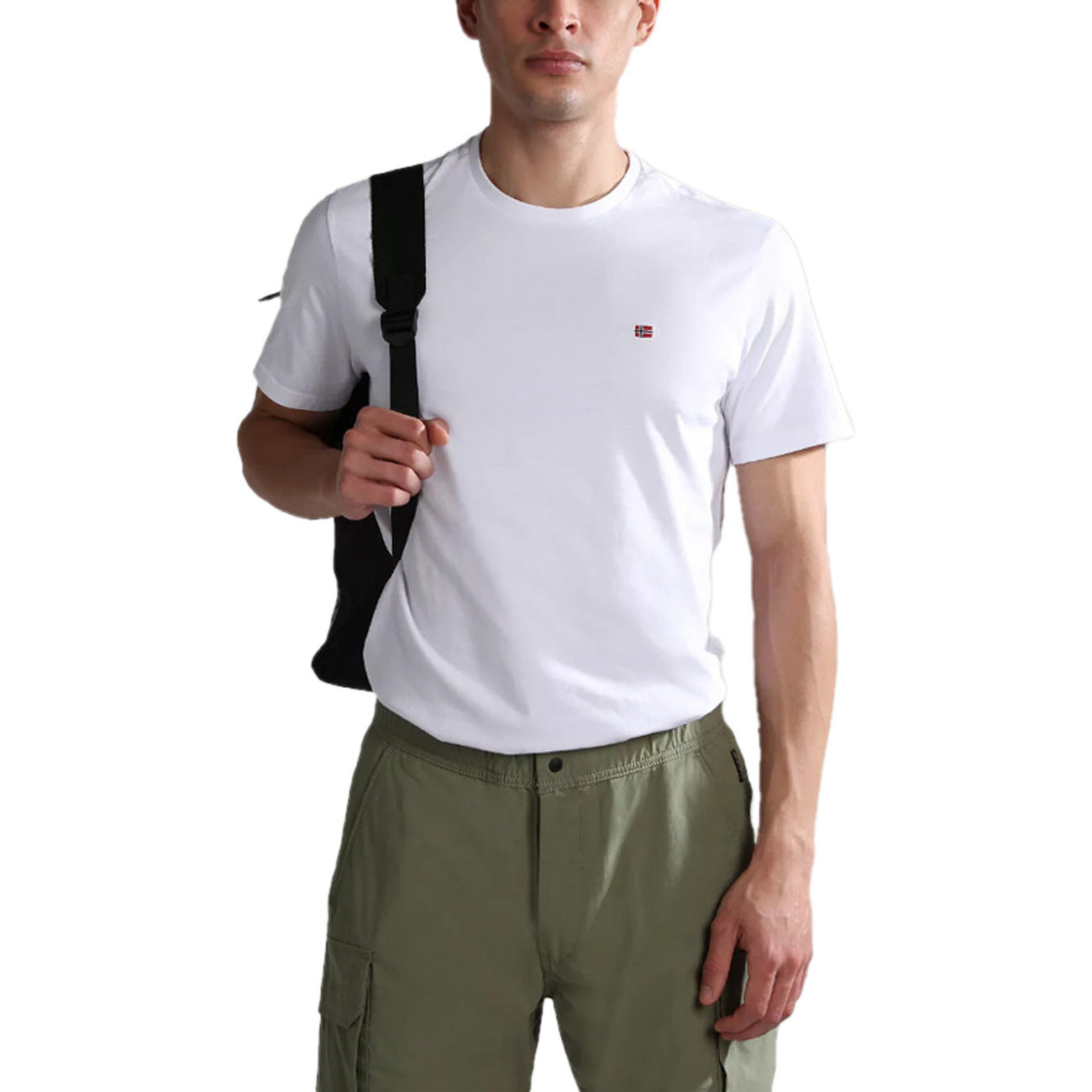 2411656 Napapijri T-Shirt Bianca Monocromo Uomo