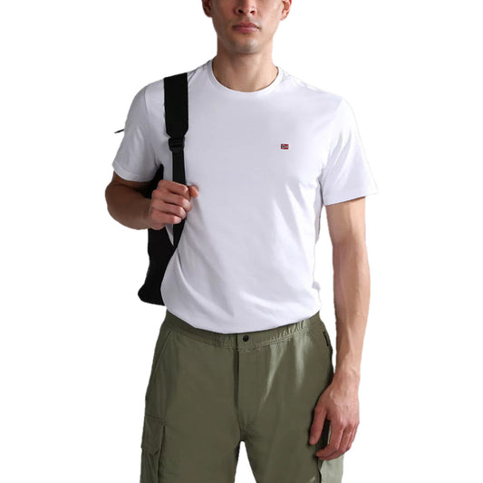 2411656 Napapijri T-Shirt Bianca Monocromo Uomo