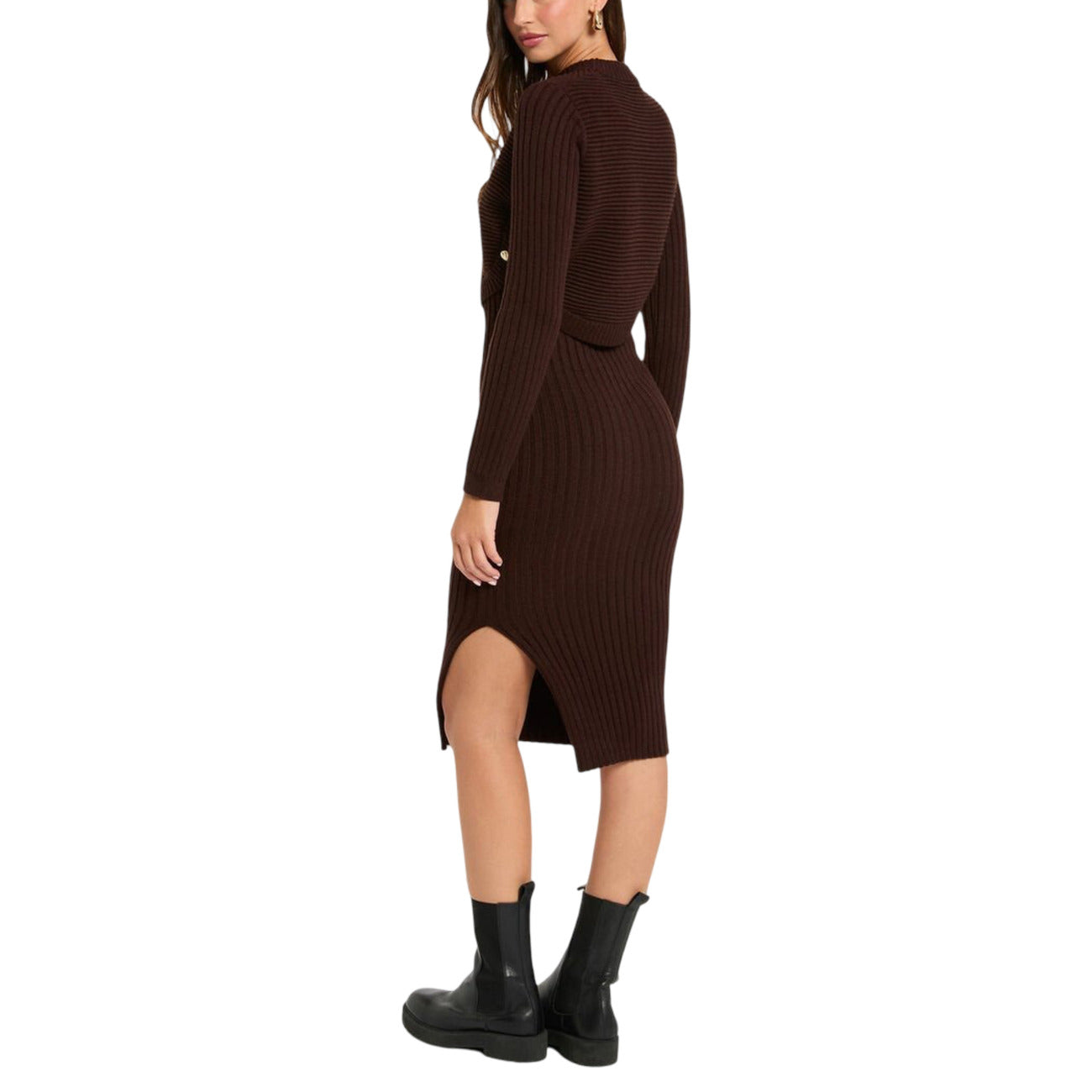 2443078 Morgan De Toi Abito Marrone Corto Donna Viscosa Maniche Lunghe