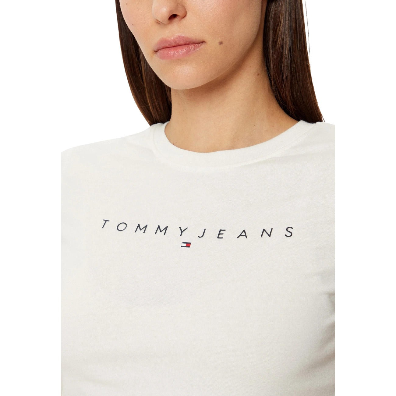 2457423 Tommy Hilfiger Jeans T-Shirt Beige 100% Cotone Donna