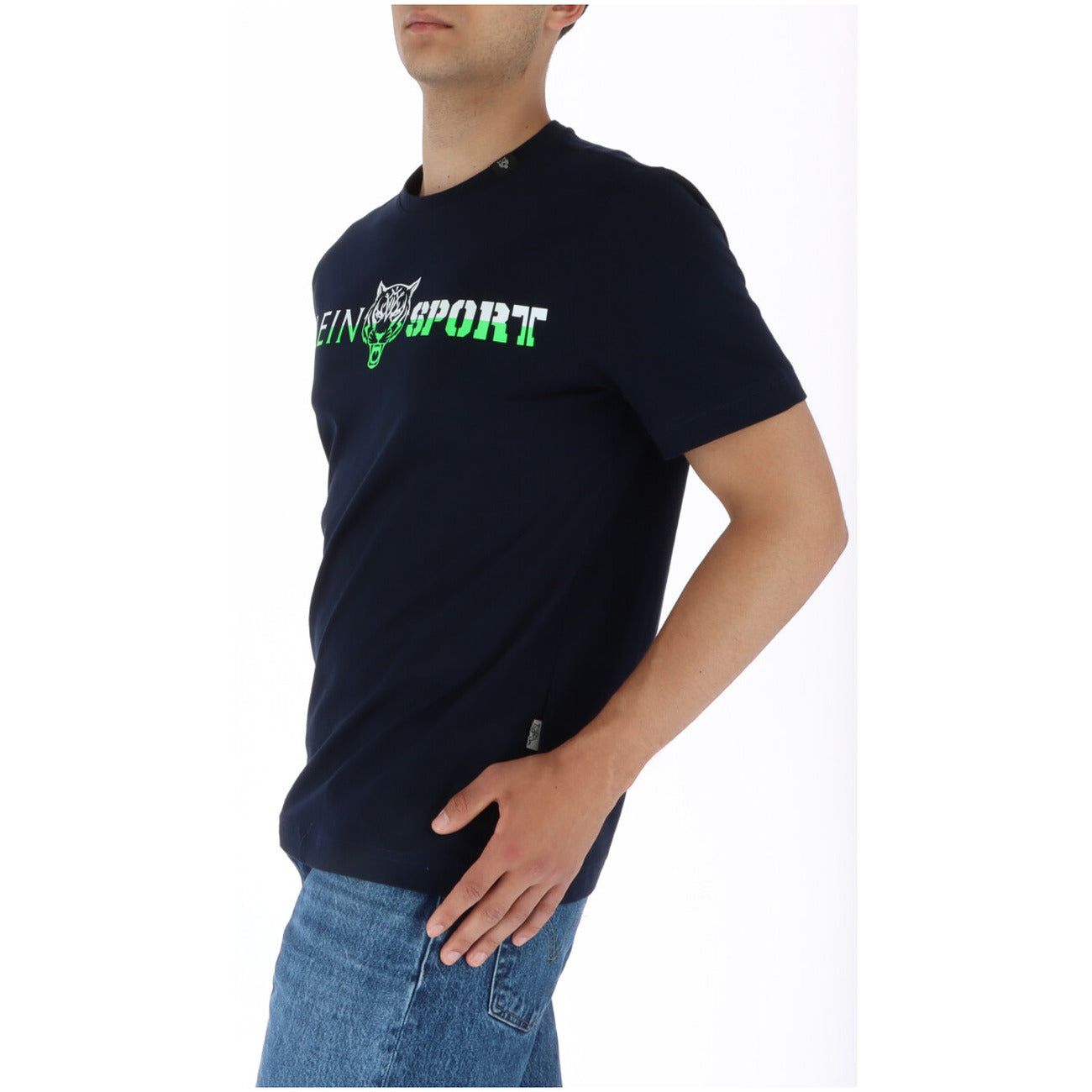 443785 Plein Sport T-Shirt Blu Stampa Uomo