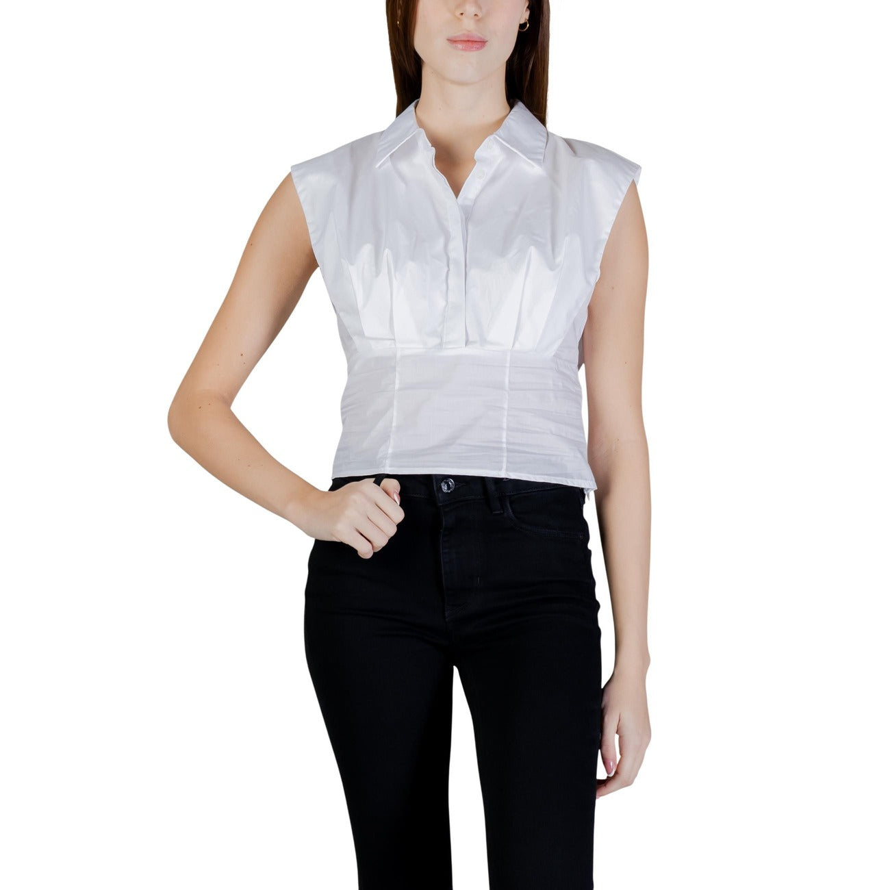 2452531 Guess Blusa Bianca Donna Cotone 100% Bottoni
