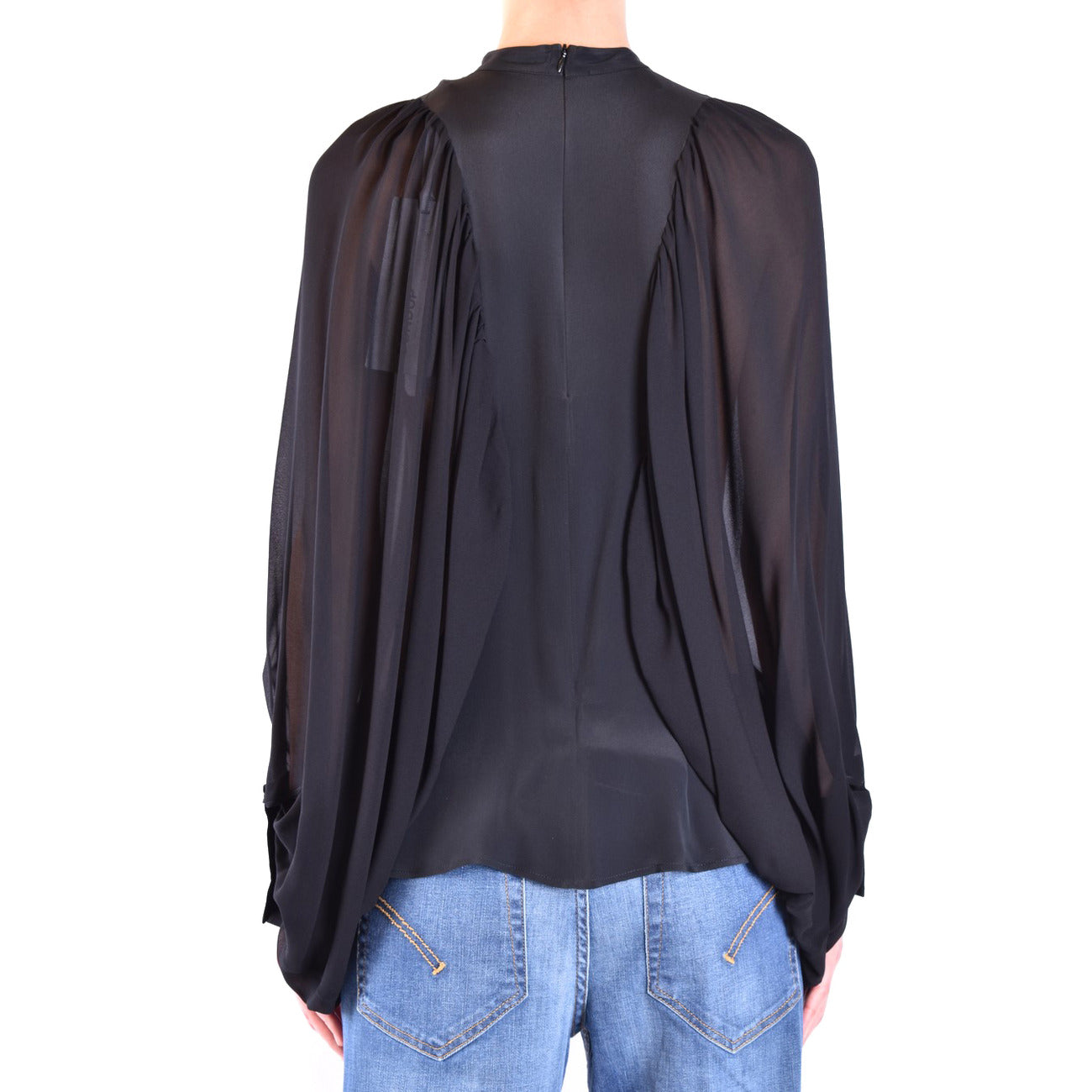 2433294 Dondup Blouse Nera Acetato Seta Donna